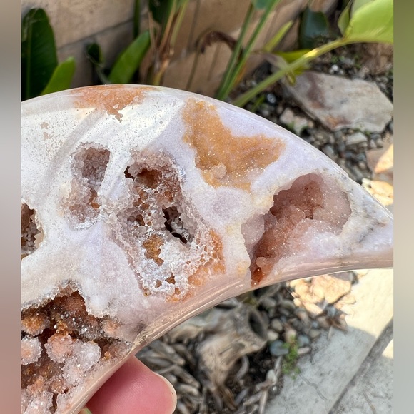 Pink Amethyst Sugar Druzy Moon - Picture 10 of 11